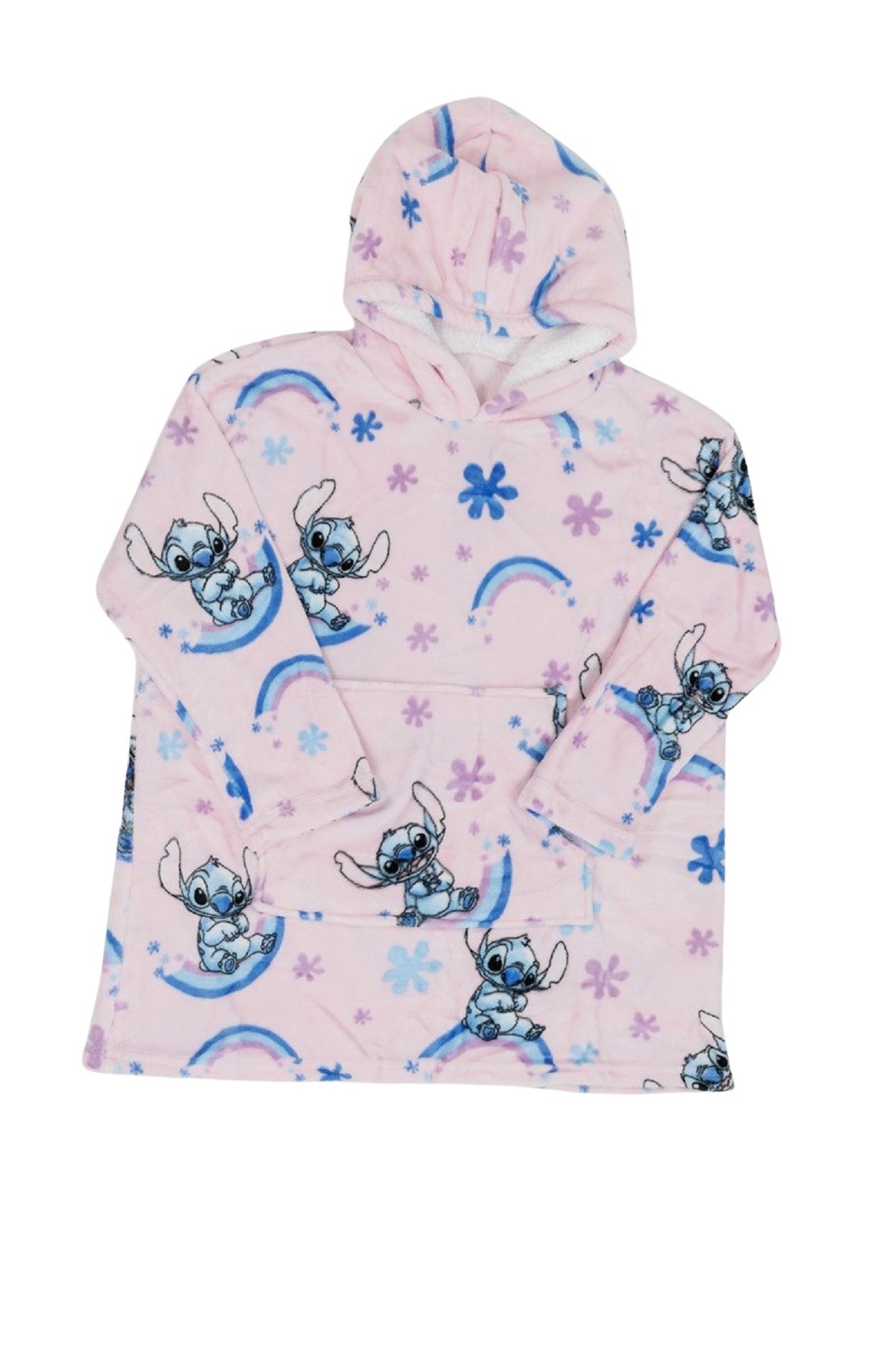 Lilo & Stitch Poncho - Bequemer Überwurf mit Kapuze in Einheitsgröße (1-St) geeignet für Kinder von 7–14 Jahren