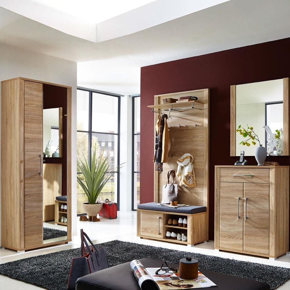 Lomadox Schuhschrank GOCH-36 mit Schubkasten und 2 Türen Eiche Sonoma hell B/H/T 74x100x40cm
