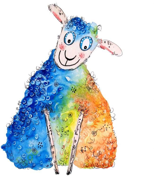 Wall-Art Wandtattoo Lebensfreude Happy Sheep (1 St), selbstklebend,  entfernbar