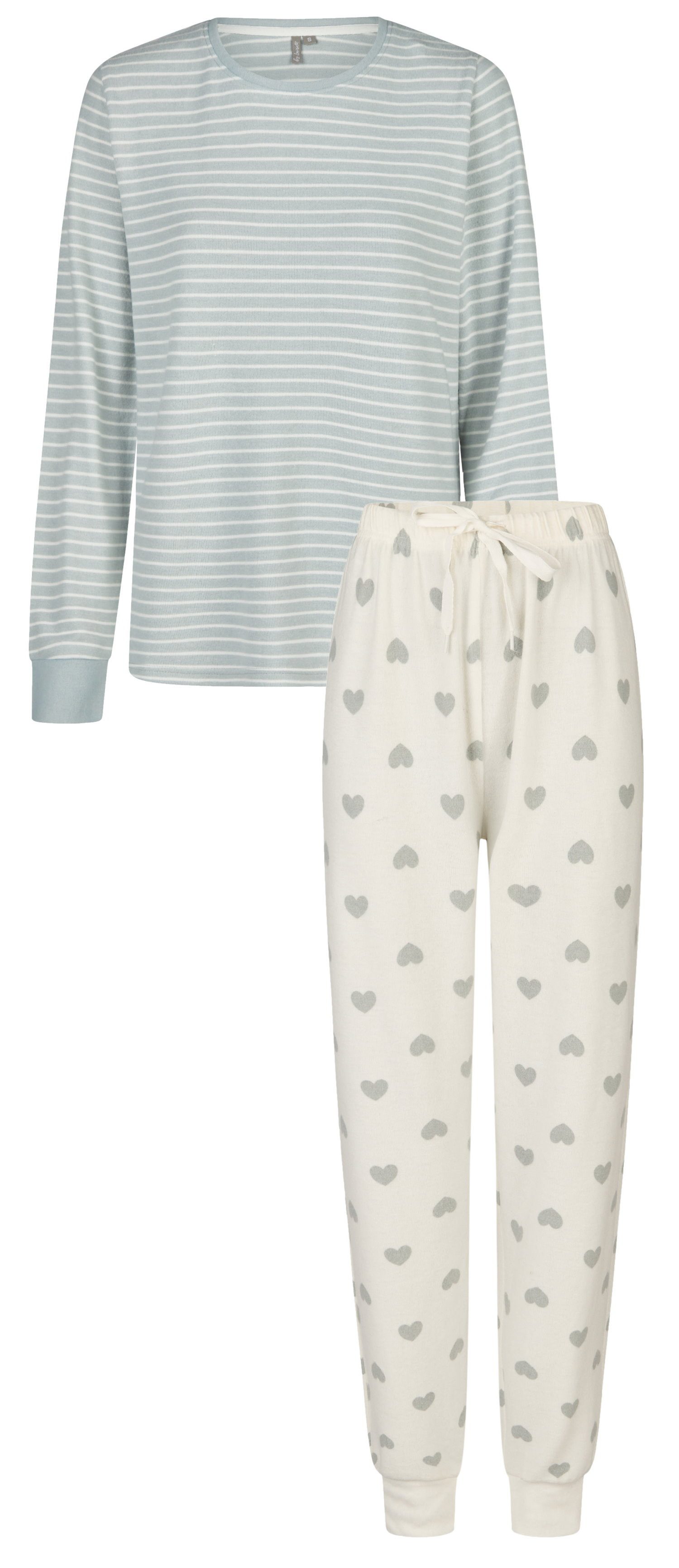 By Louise Schlafanzug Damen Pyjama auch als Hauanzug (2 tlg) Ringel oder He günstig online kaufen