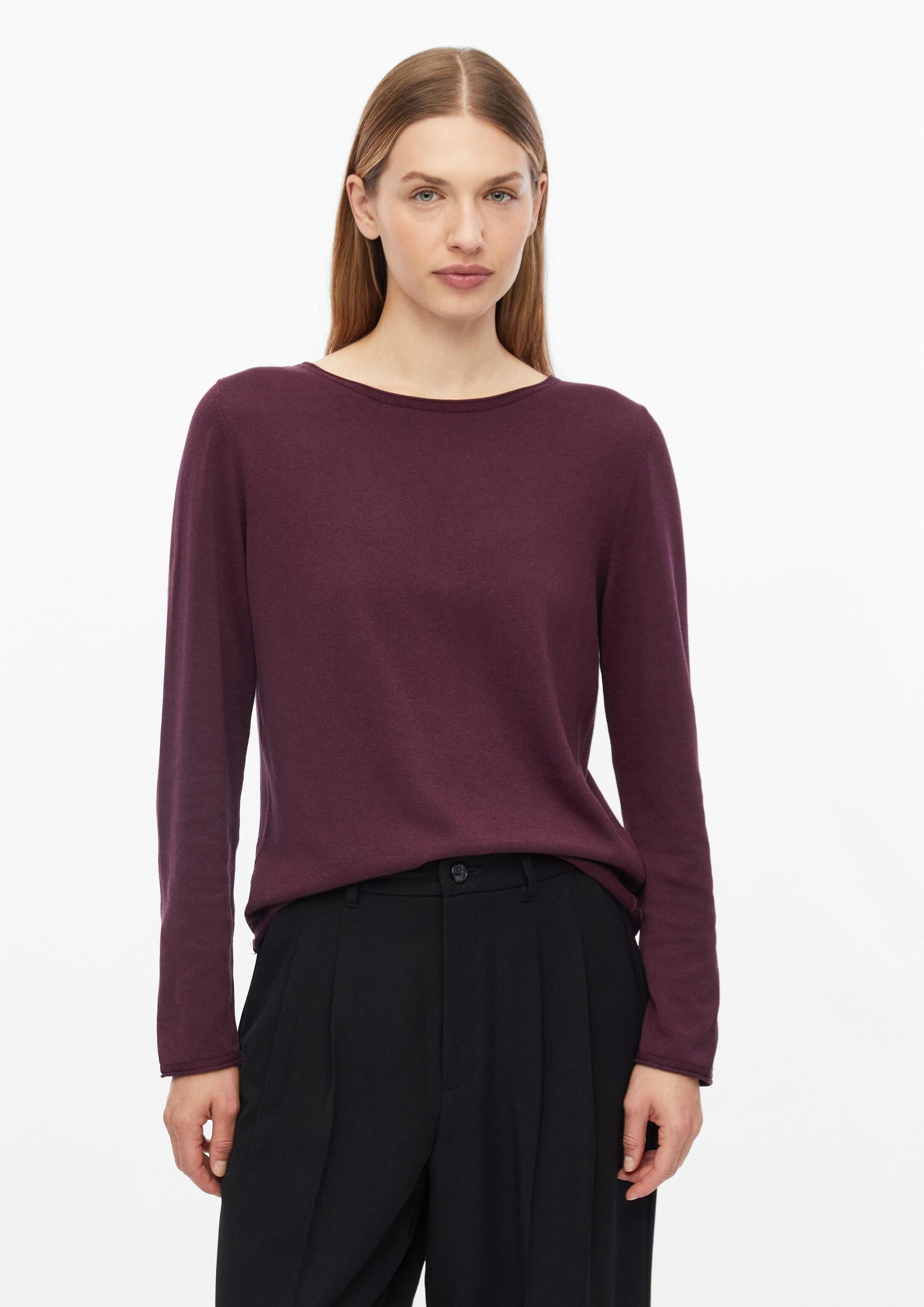 s.Oliver Longpullover Strickpullover Feinstrickpullover mit Rollkanten