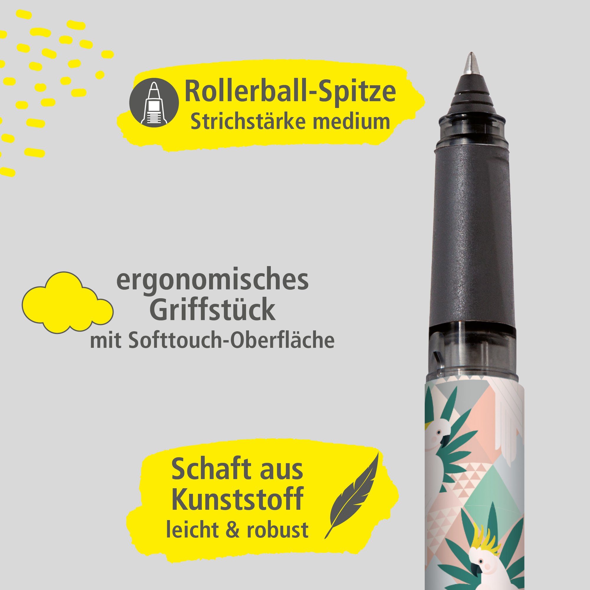 hergestellt ideal Tintenroller Pen für Schule, Papageien in Tintenpatronen-Rollerball, ergonomisch, Deutschland Campus die Online