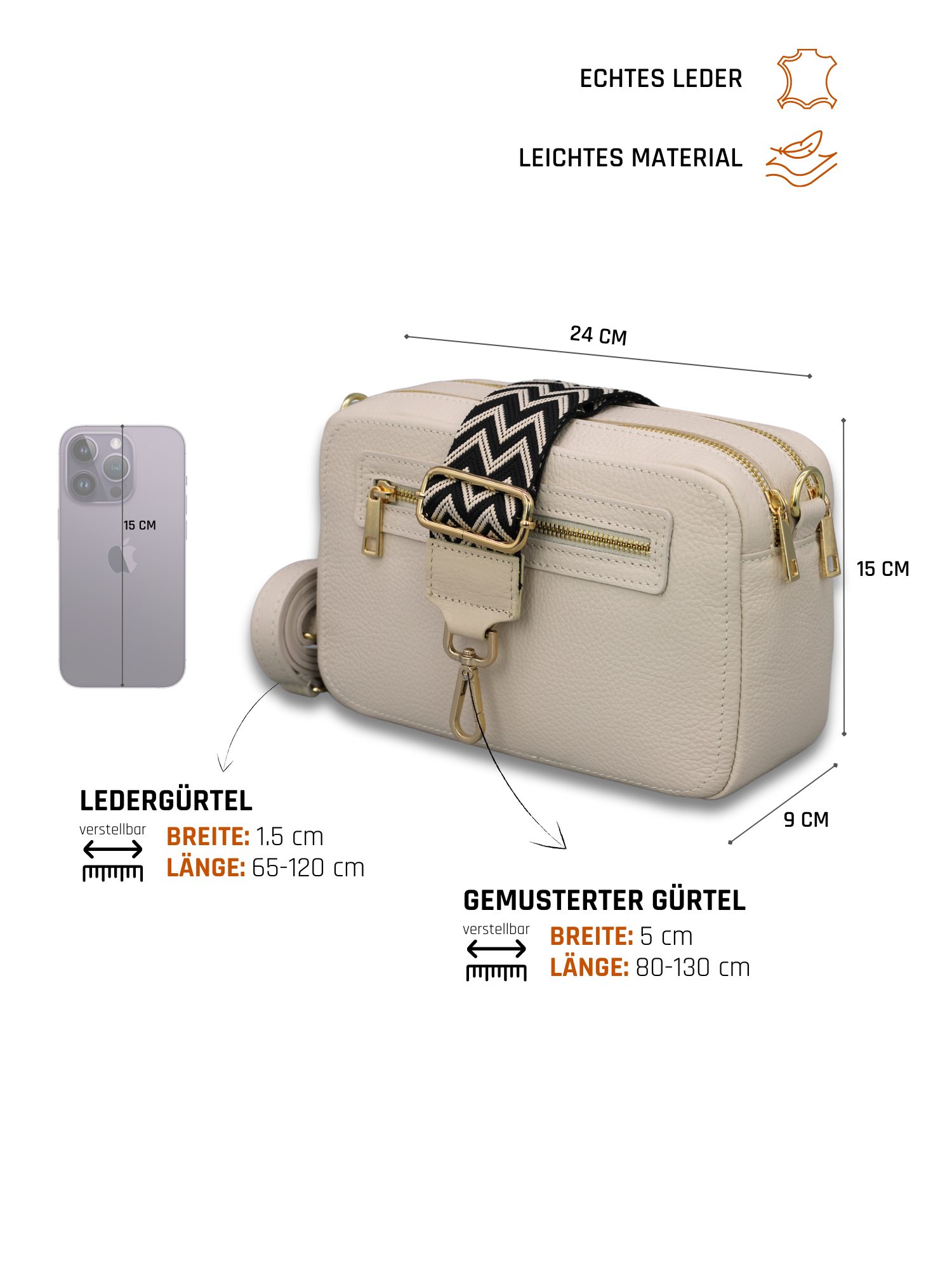 Adel Bags Schultertasche GALA aus echtem günstig online kaufen