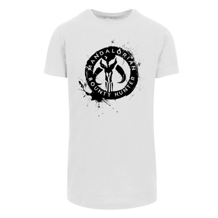 F4NT4STIC T-Shirt Long Cut T Shirt 'Star Wars Mandalorian Mythosaur Schädel Logo' Herren Premium Merch Lang Longshirt Bedruckt