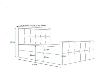 pressiode Polsterbett Polsterbett Boxspringbett 2 Bettkästen Doppelbett Matratze MILANO4