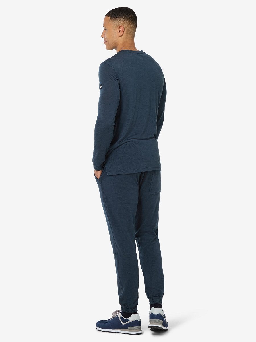 SUPER.NATURAL Langarmshirt für Herren, Merino M BEARSKI LS mit Ski-Motiv, atmungsaktiv