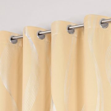 Vorhang Luka, Joyswahl, Ösen (1 St), blickdicht, Einseitiger Druck, glänzend Streifen