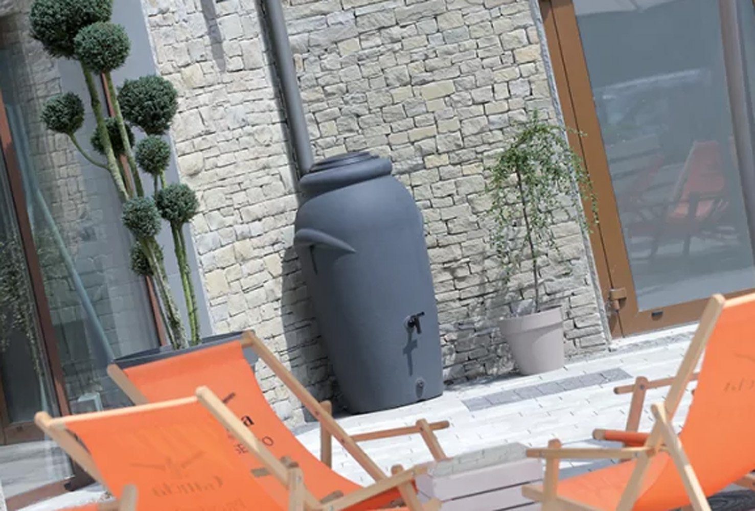 Prosperplast Regentonne AQUACAN Baby 210 L anthrazit mit Wasserhahn, 210 l