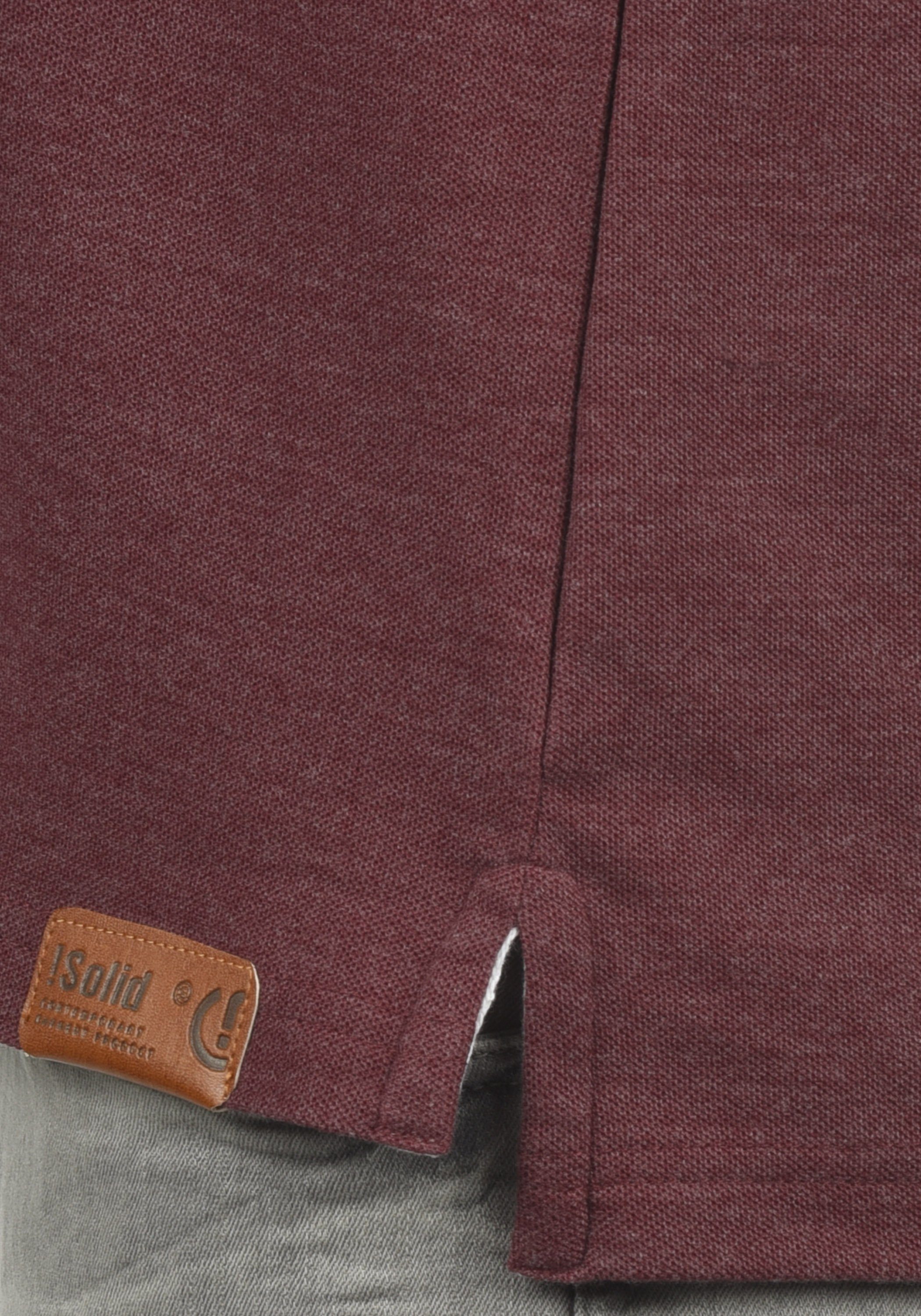 mit verlängerter Wine Melange Rückenpartie SDTripPolo !Solid Red Polo (8985) Poloshirt