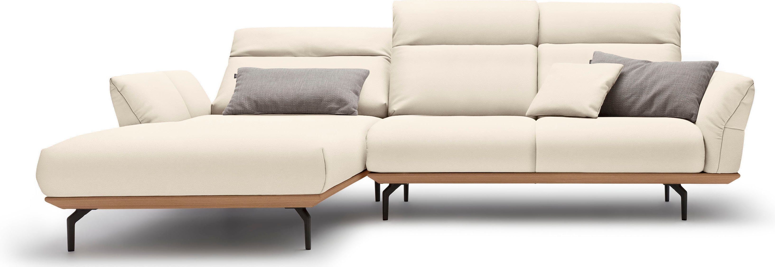 hülsta sofa Ecksofa hs.460, in in Eiche, cm umbragrau, Alugussfüße 298 Breite Sockel