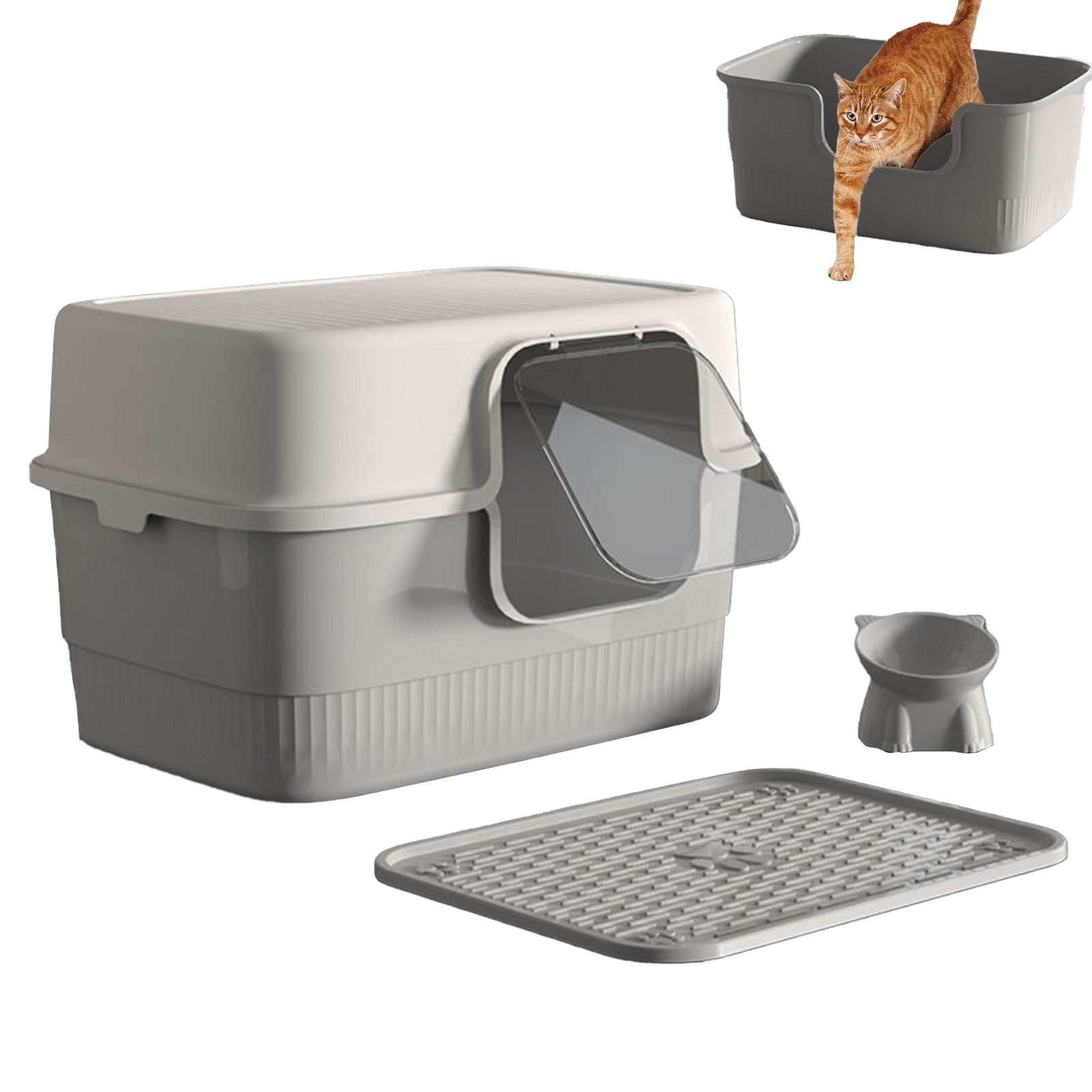 OKWISH Katzentoilette Geschlossene Katzenklo mit Deckel abnehmbar Große Kat günstig online kaufen