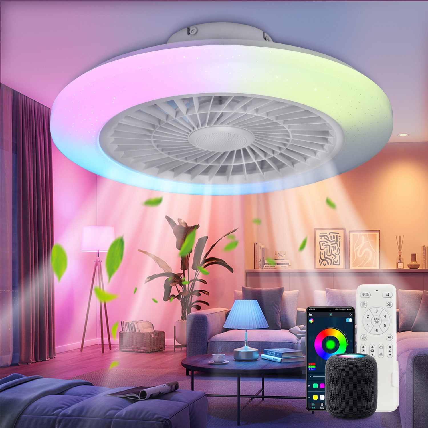 WILGOON Deckenventilator LED-Deckenleuchte mit Ventilator & günstig online kaufen