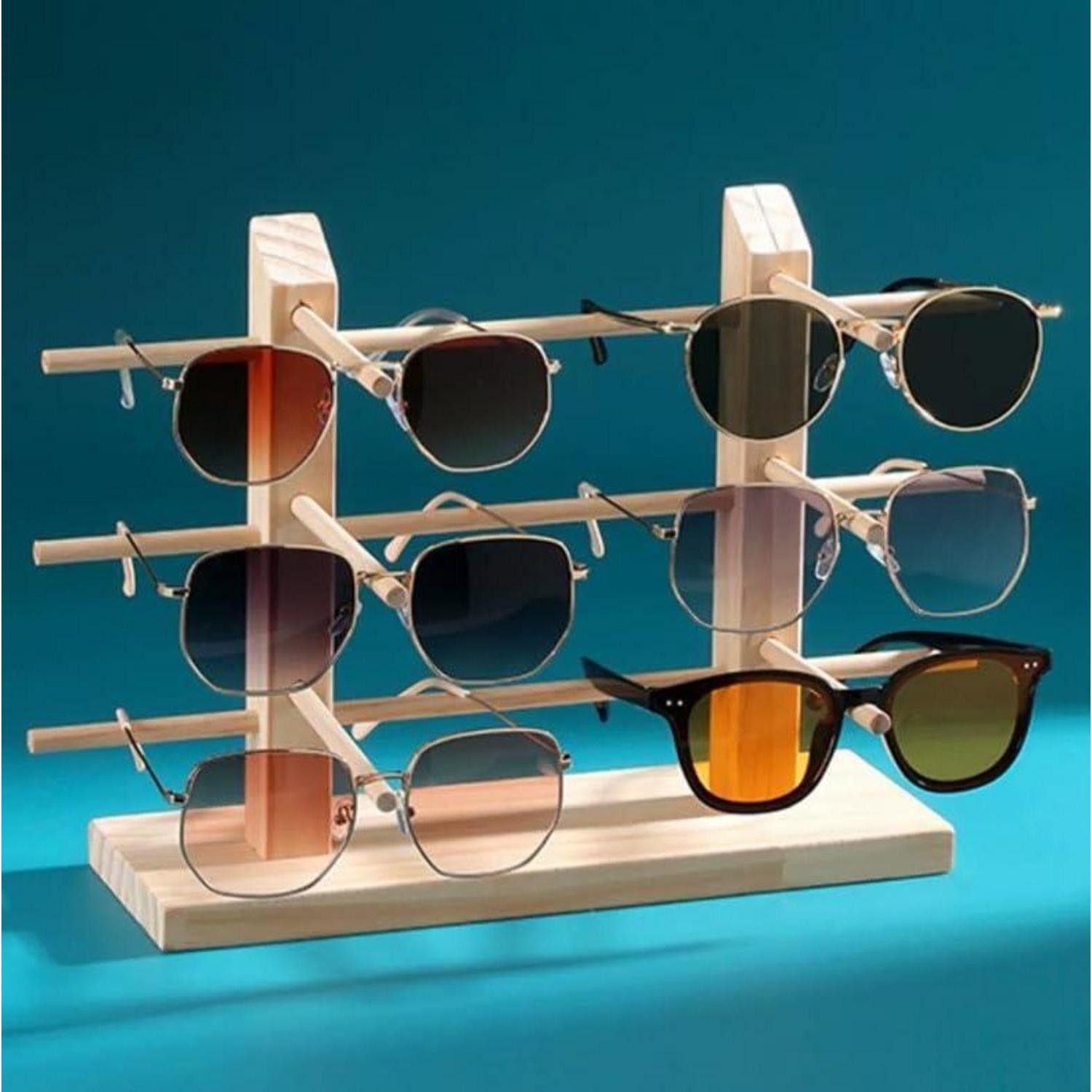 LuxusKollektion Schmuck Etagere Holz Brillenständer Doppelreihen
