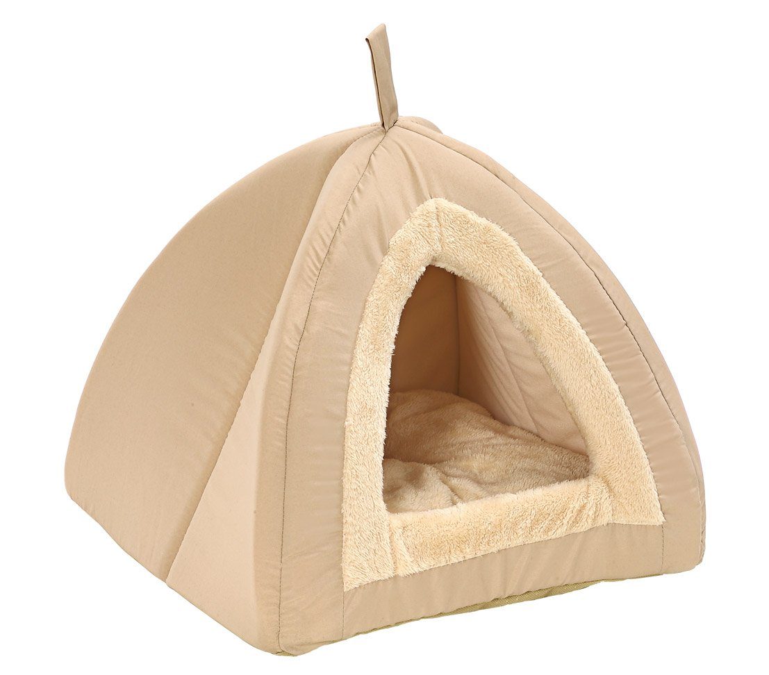 Dehner Tierbett Katzenhöhle Findus, 40 x 35 x 40 cm, Plüsch Katzenhöhle, auch für kleine Hunde wunderbar