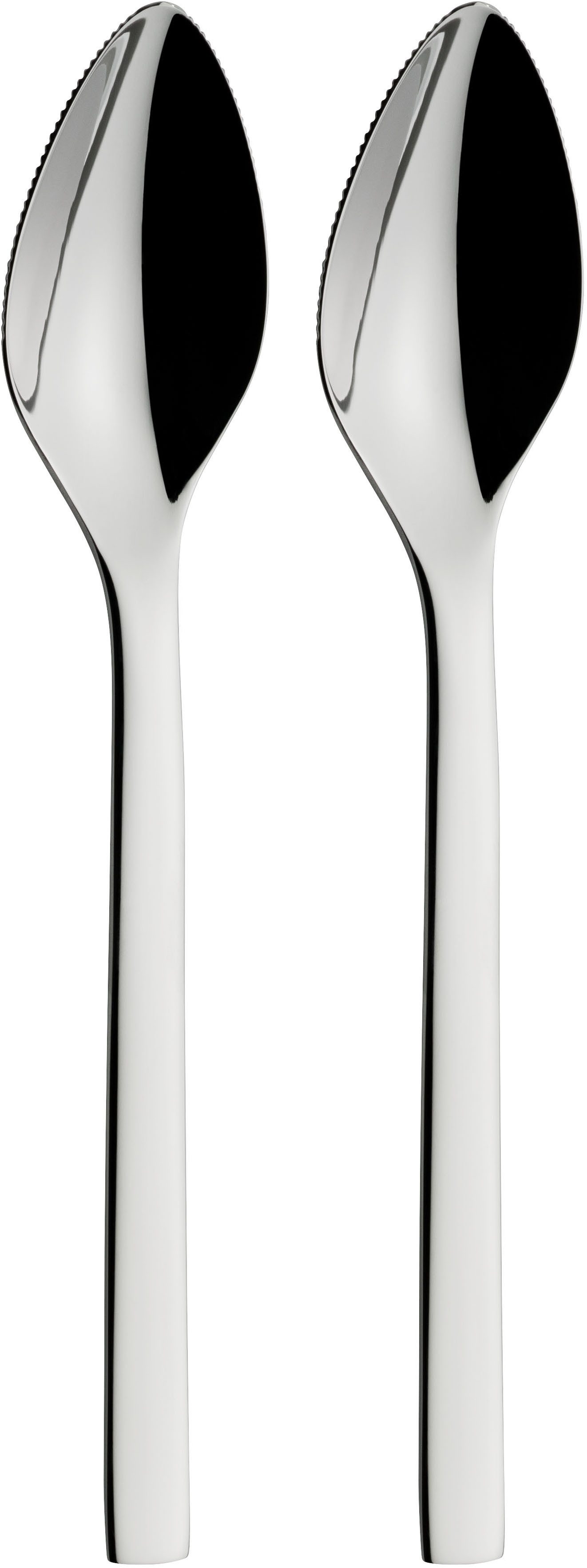 WMF Bestecklöffel Nuova (2 Stück), 2-tlg., gezahnte Ложкиkante, Cromargan Edelstahl, Geschenkverpackung