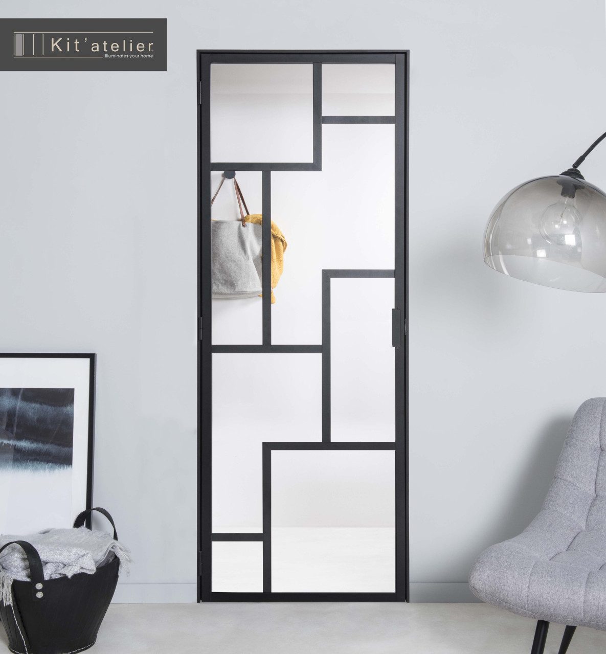 Ate Glastür Glastür Design 88 x 200,5 cm DIN links (Türmaß