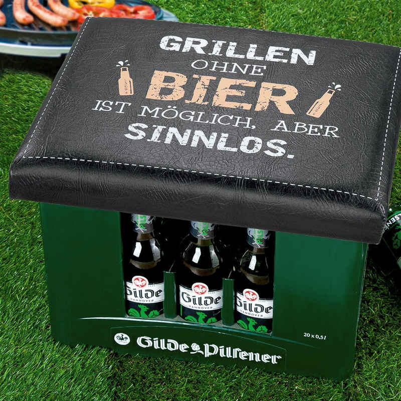 GILDE Sitzauflage »Sitzpolster Bierkasten "Grillen ohne Bier.."«, robust