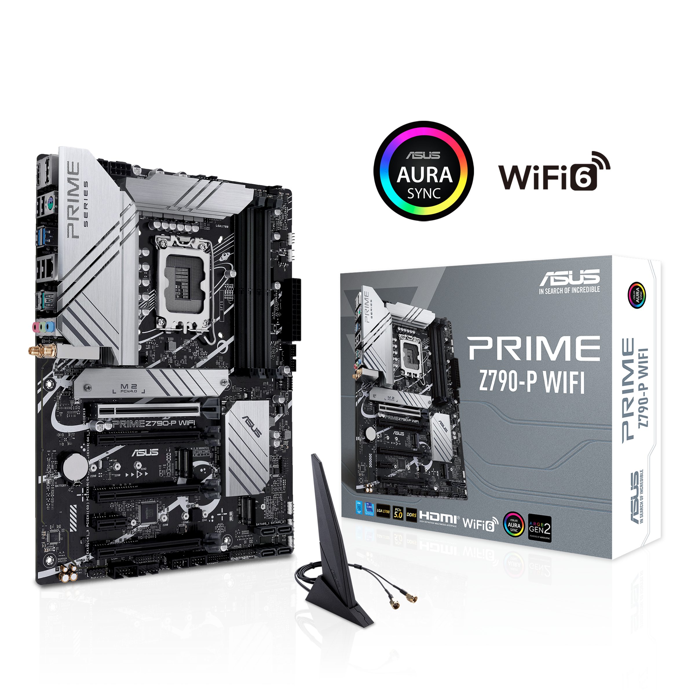 Asus PRIME Z790-P WIFI Mainboard, ATX, PCIe 5.0, DDR5 Speicher, 3x M.2, WiFI 6, HDMI, DisplayPort