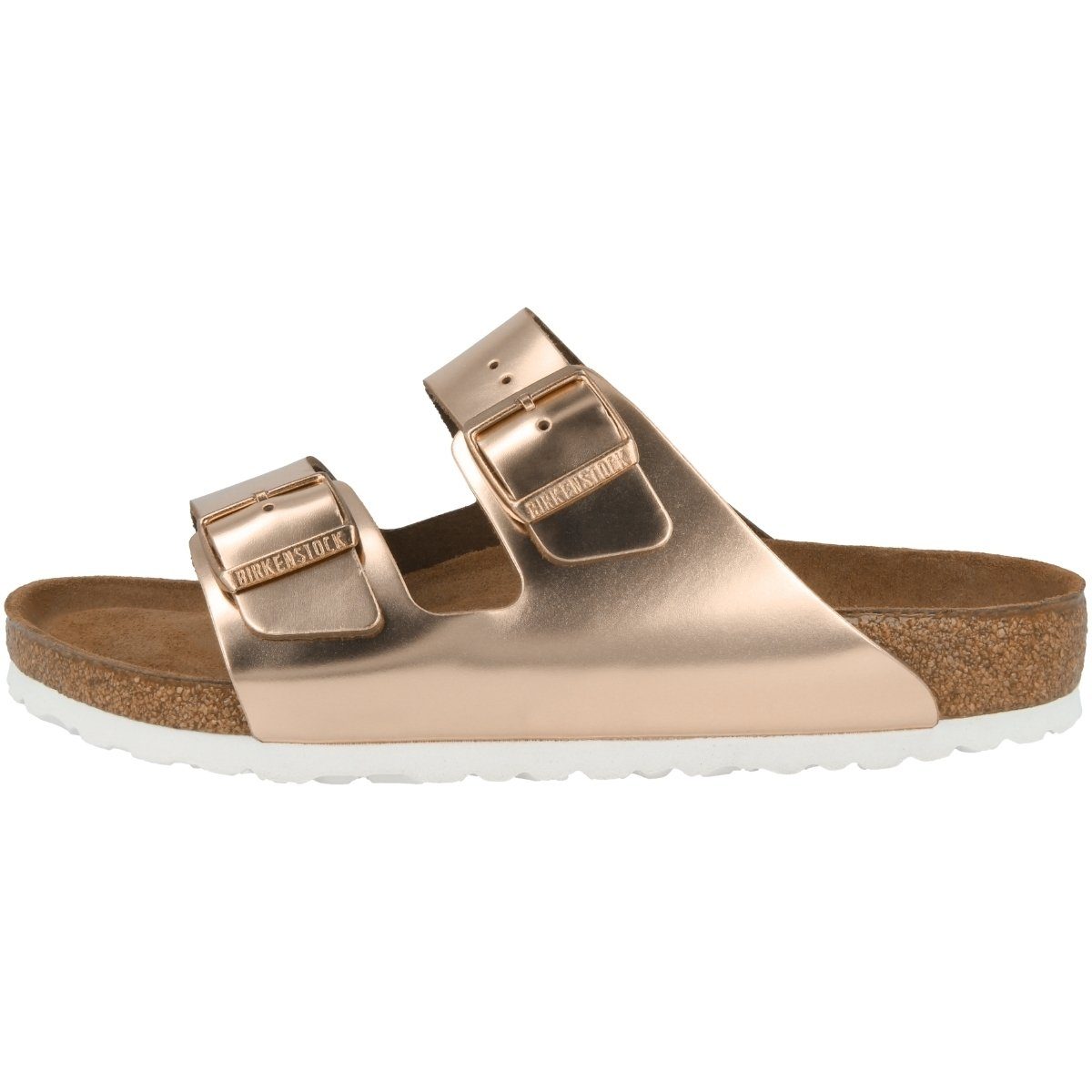 Damen Sandale (Metallic (02101086) Copper) Weichbettung Birkenstock Arizona Rosa Glattleder schmal