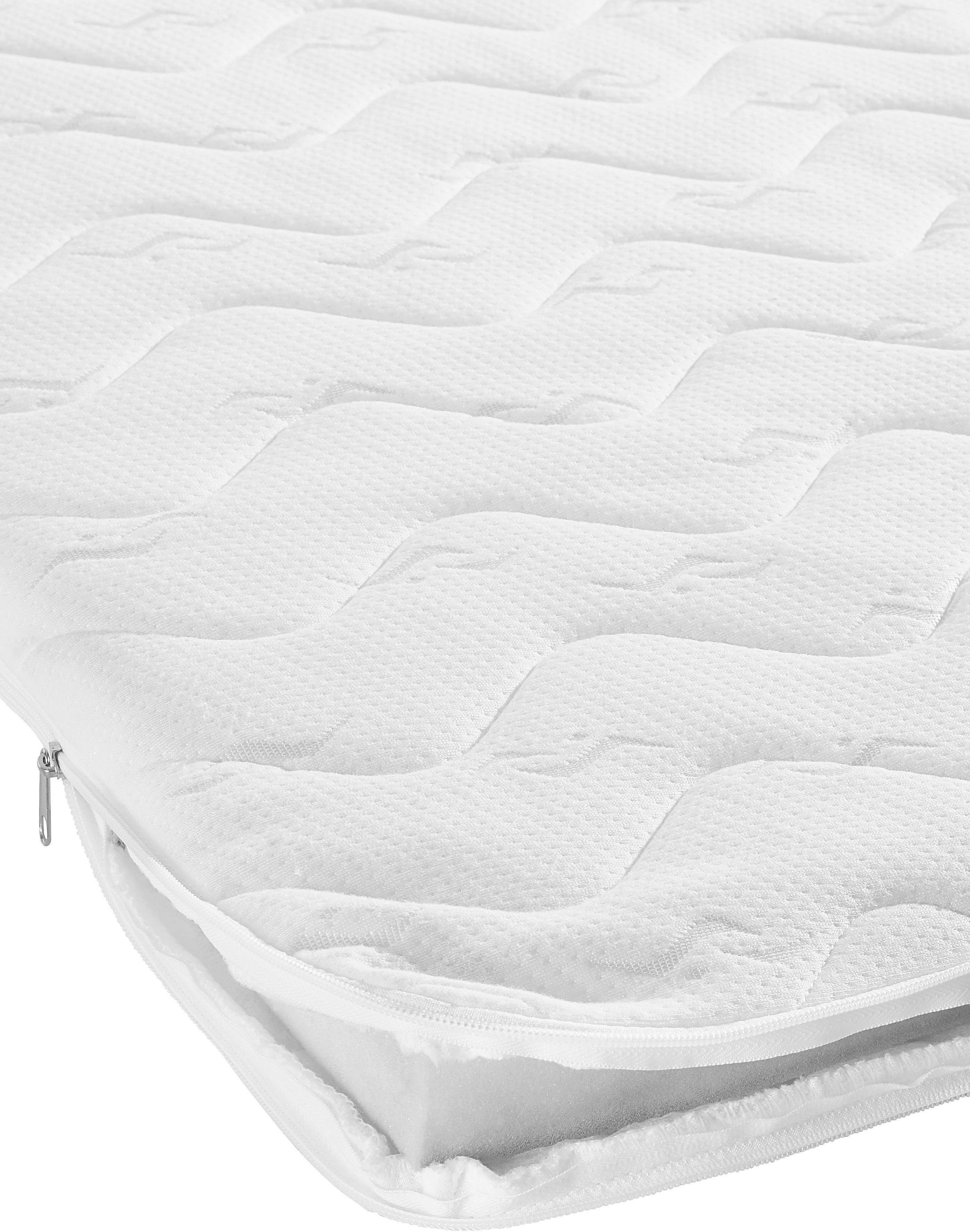 Boxspringbett Bettkasten, inklusive Topper AB LED-Beleuchtung Borna, und hellgrau/anthrazit COLLECTION