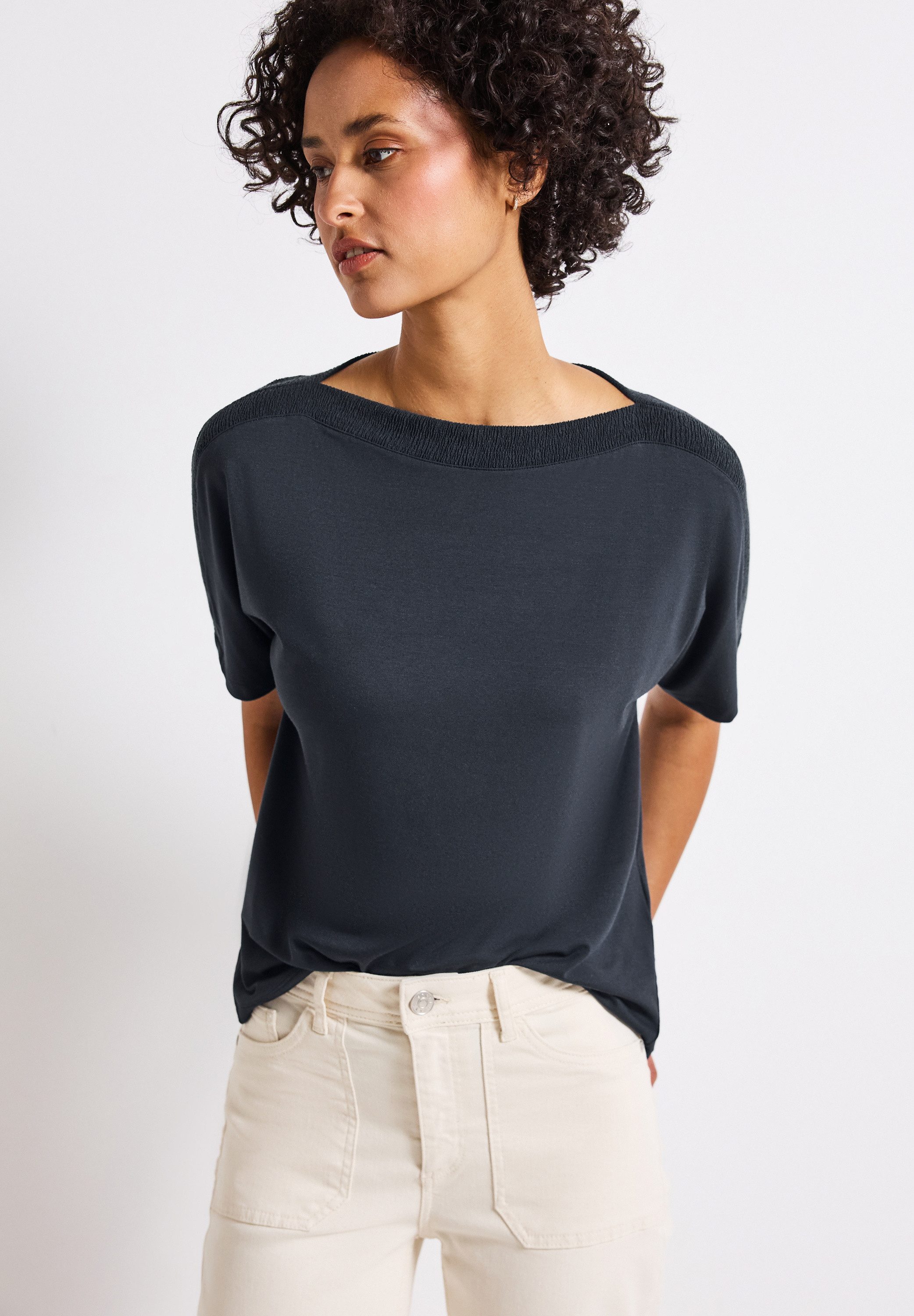 STREET ONE T-Shirt mit Strukturdetail günstig online kaufen