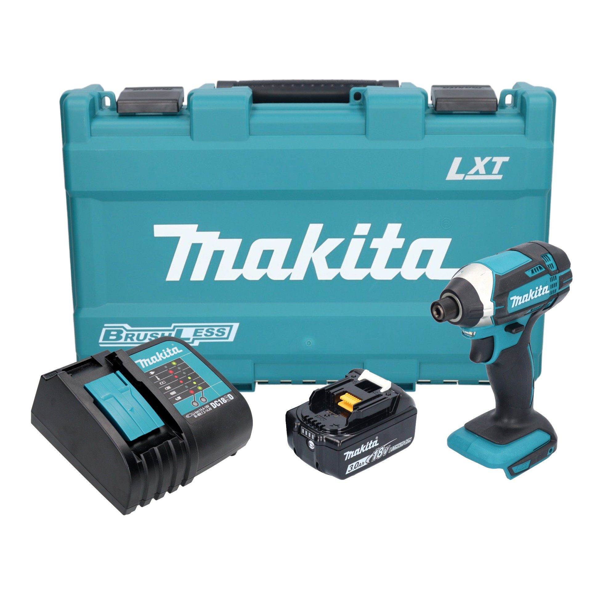 Makita Akku-Schlagschrauber DTD 152 SF1K 18 V 165 Nm 1/4" + 1x Akku 3,0 Ah + Ladegerät + Koffer
