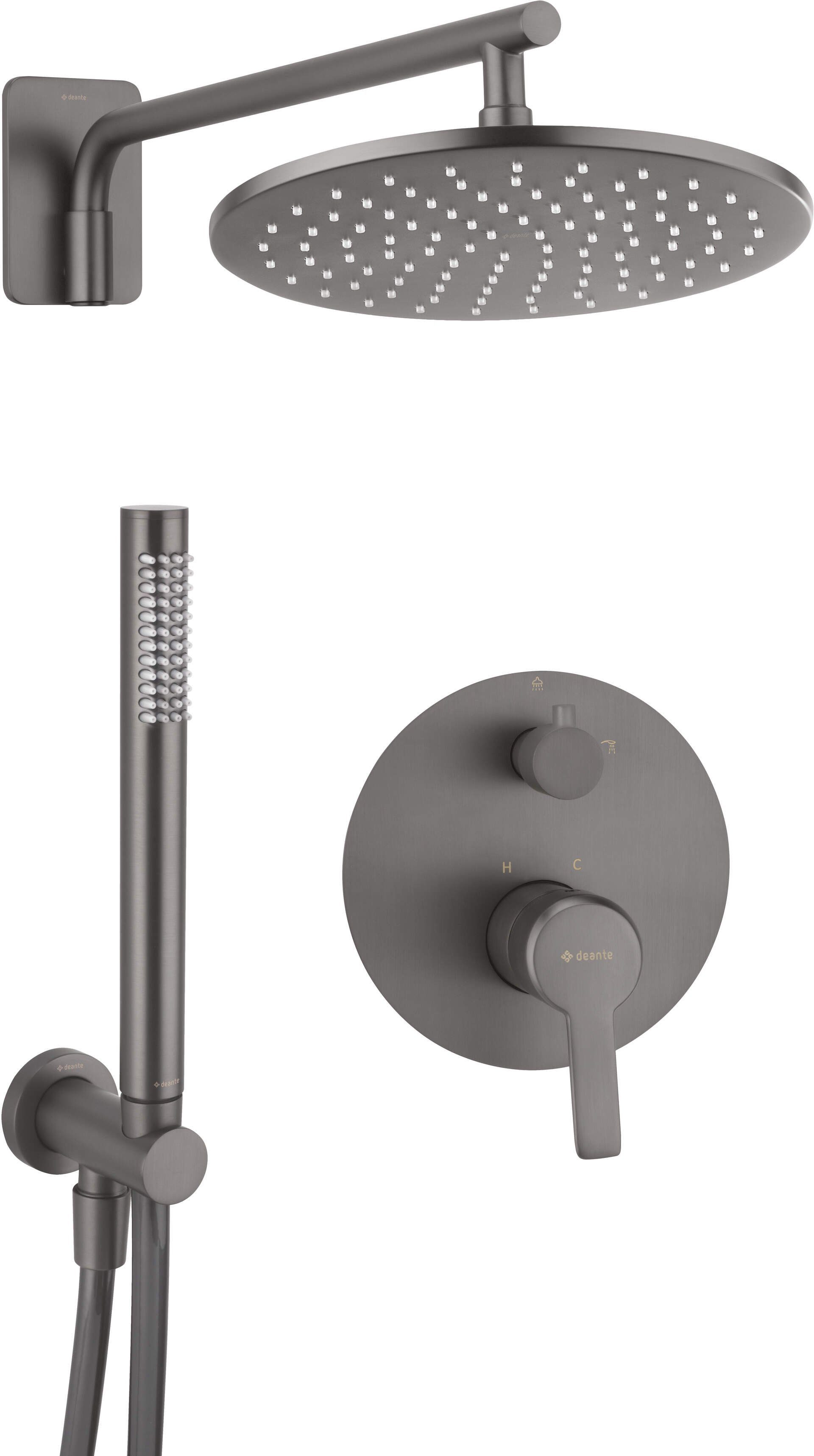 TRIZERATOP Unterputzarmatur Unterputz-Duschset rund, Einhebel,Mischer,Titanium (Unterputz-Duschset rund, Einhebel,Mischer,Titanium, Unterputz-Duschset rund, Einhebel,Mischer,Titanium)