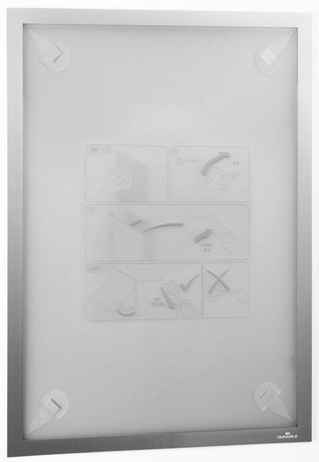 Fächermappe Informationsrahmen Duraframe Wallpaper A3 silber (6 Stück)
