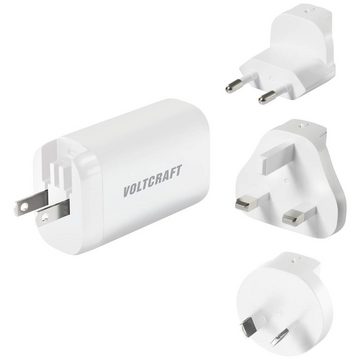 VOLTCRAFT 65 W USB-Reiselader GaN Reiseadapter, USB Power Delivery (USB-PD), mit Europa-Adapter, mit UK-Adapter
