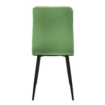 ML-DESIGN Stuhl Esszimmerstühle Set mit Rückenlehne Stuhl für Esstisch (4 St), 4x Wohnzimmerstuhl Grün aus Samt mit Metallbeinen 41x49x89cm