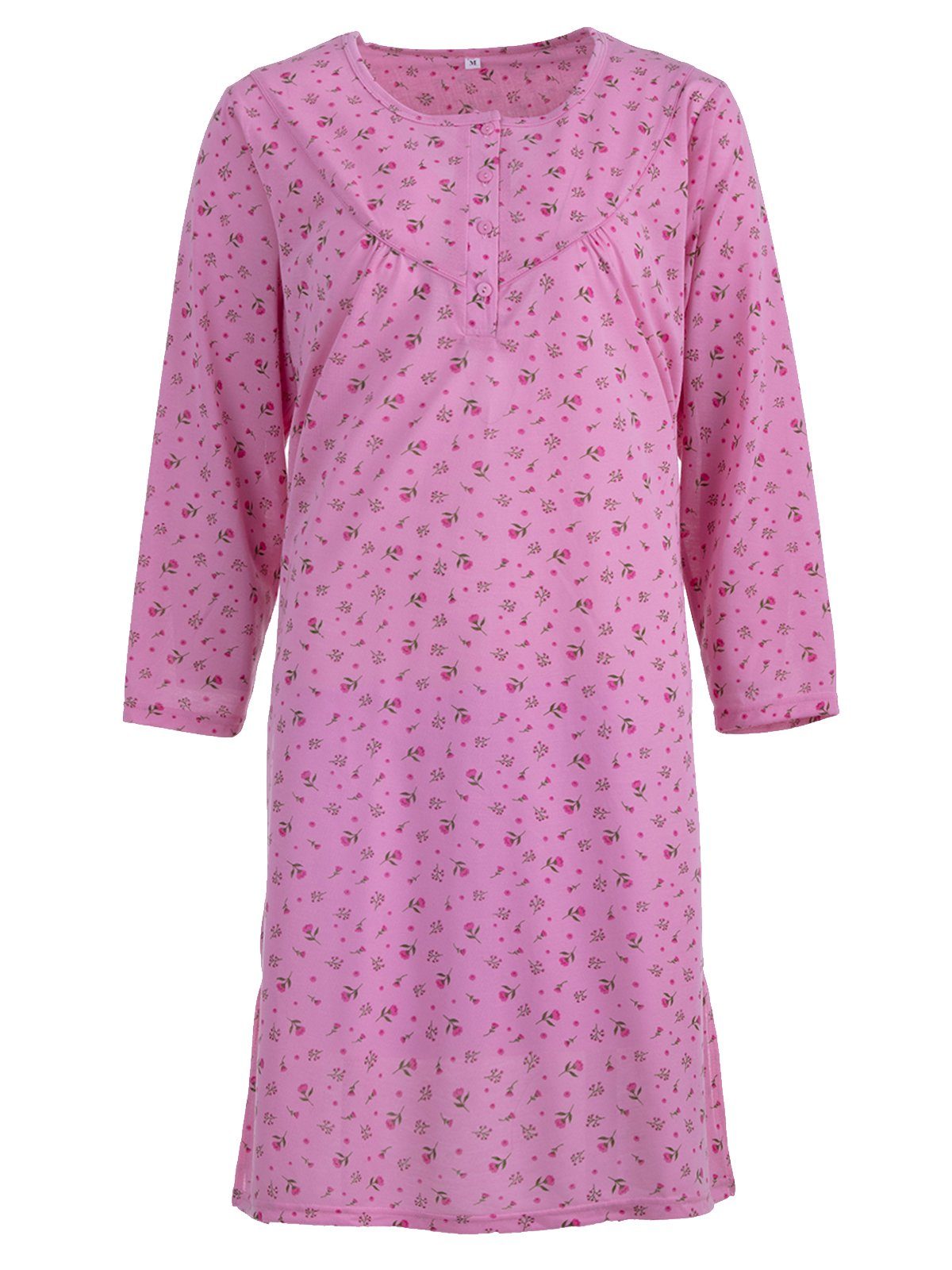 Lucky Nachthemd Nachthemd Langarm- Blumen Paspel günstig online kaufen