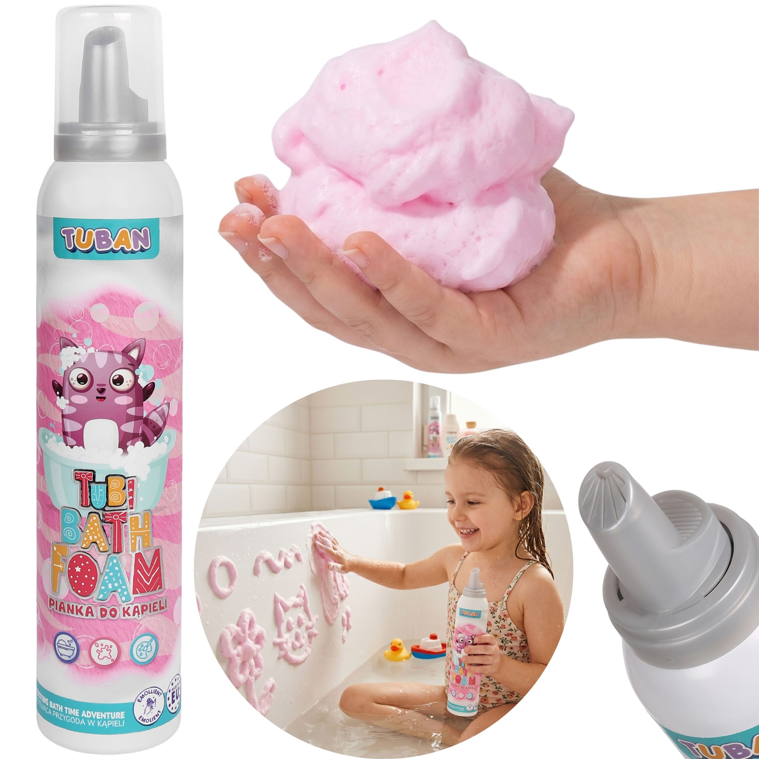 Sarcia.eu Badeschaum TUBAN Hypoallergener Badeschaum rosa für Kinder 200 ml