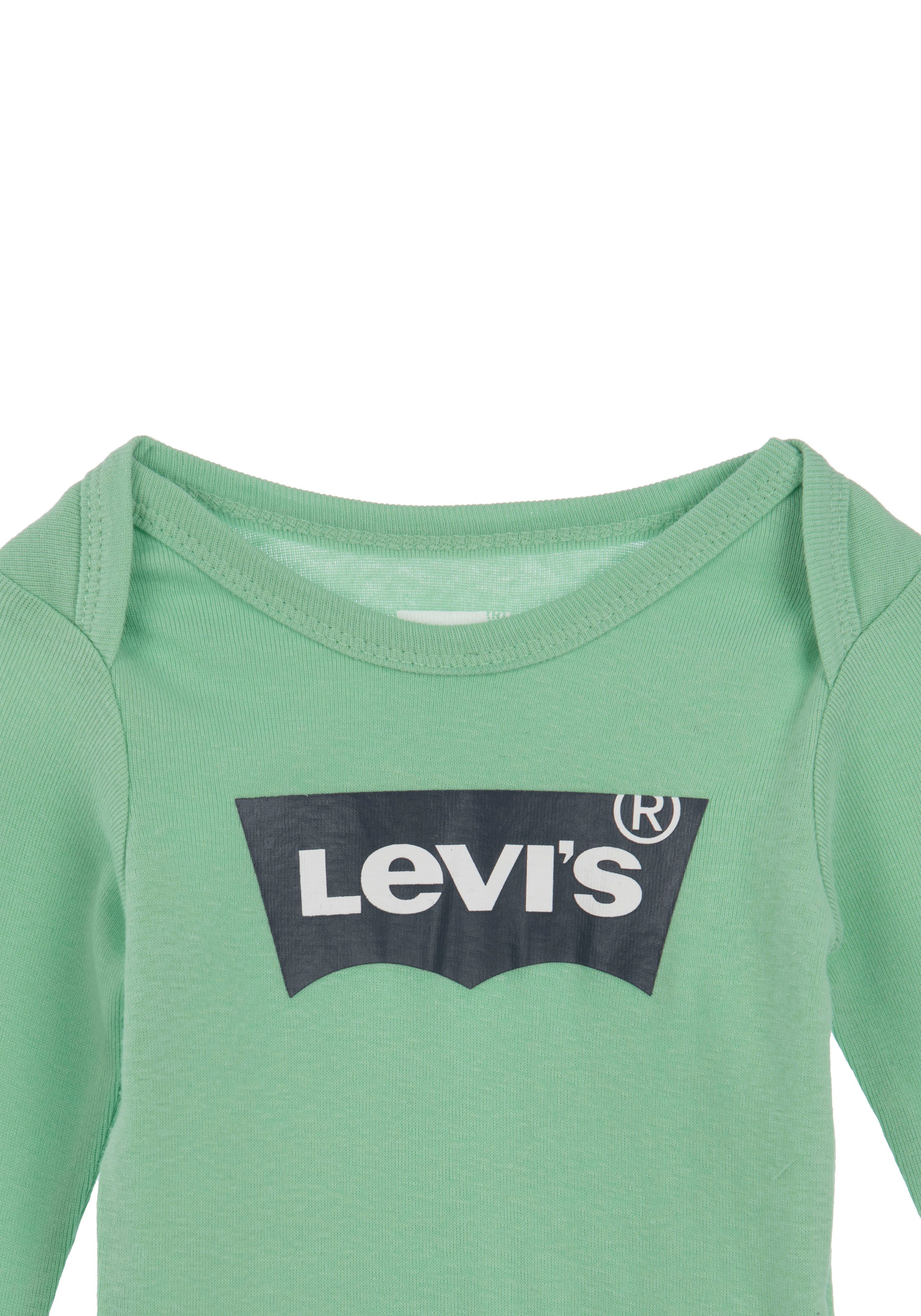 2PK blau+grün BATWING Levi's® Kids BODYSUIT Langarmbody LS (2-tlg) UNISEX