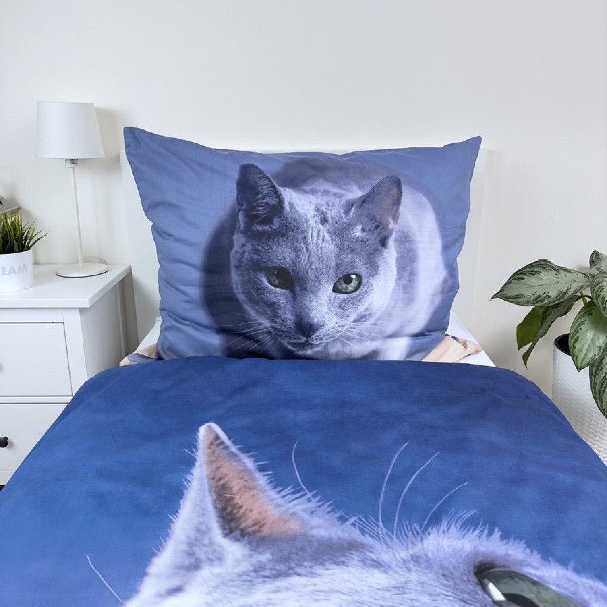 Jerry Fabrics Bettwäsche Dark Cat Baumwolle – Bettbezug 140x200 cm & Kissenbezug 70x90 cm – Bild 3 von 5