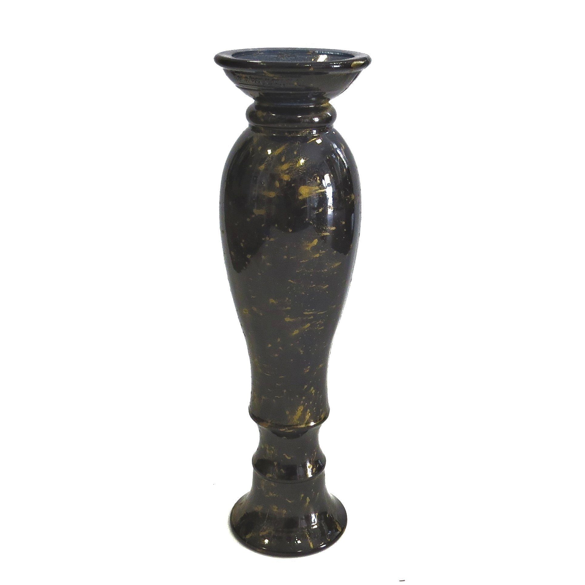 Antik cm, Mittelhoch Vase Schwarz Glas Tisch Dickes Glas Tischvase Countryfield 40 Gold