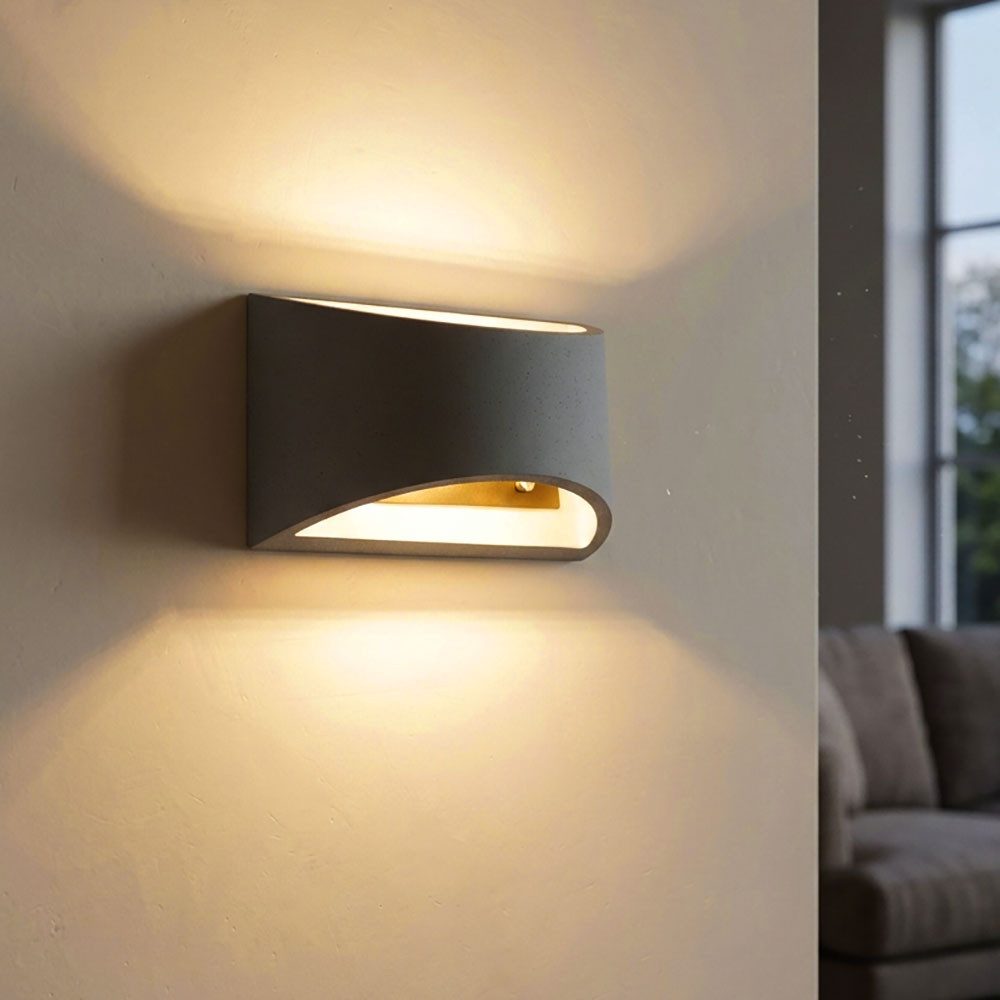 GLOBO LIGHTING Wandleuchte, Leuchtmittel nicht inklusive, Wandlampe Innen Modern Flur Up and Down Lampe Beton