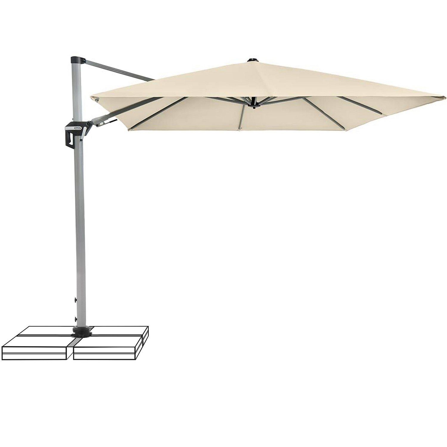 doppler® Ampelschirm Doppler Active II Ampelschirm Sonnenschirm 350x260cm natur 820