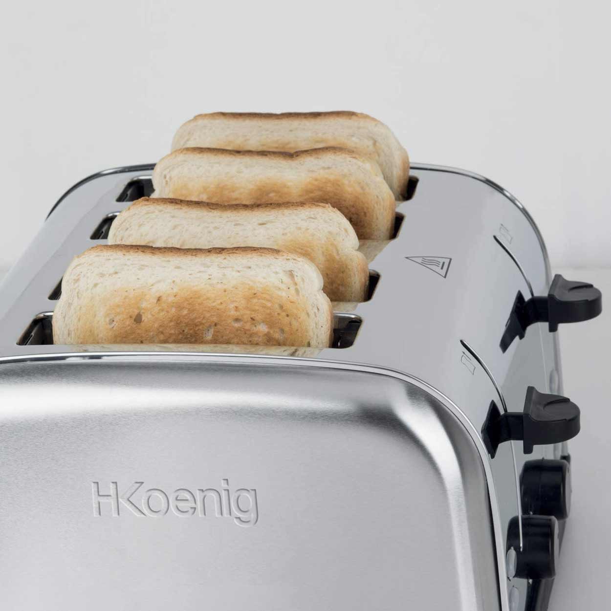 H.Koenig Toaster TOS14 für 4 Scheiben Toast, 1500 W