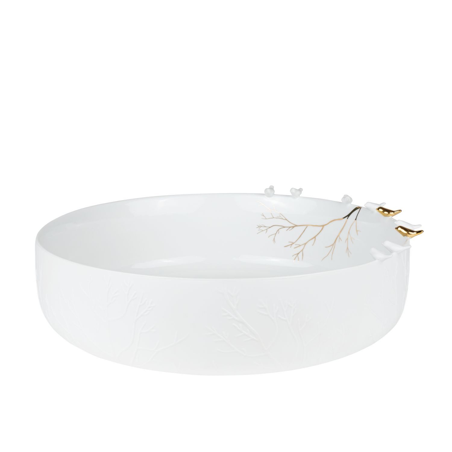 Räder Design Schale Goldvogel Vogelschwarm Groß 35,5 cm, Porzellan