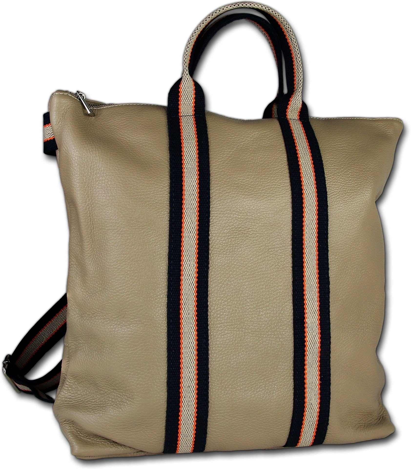 Toscanto Cityrucksack Toscanto Cityrucksack Freizeit (Cityrucksack), Damen Tasche Echtes Leder taupe, blau, beige, Made-In Italy