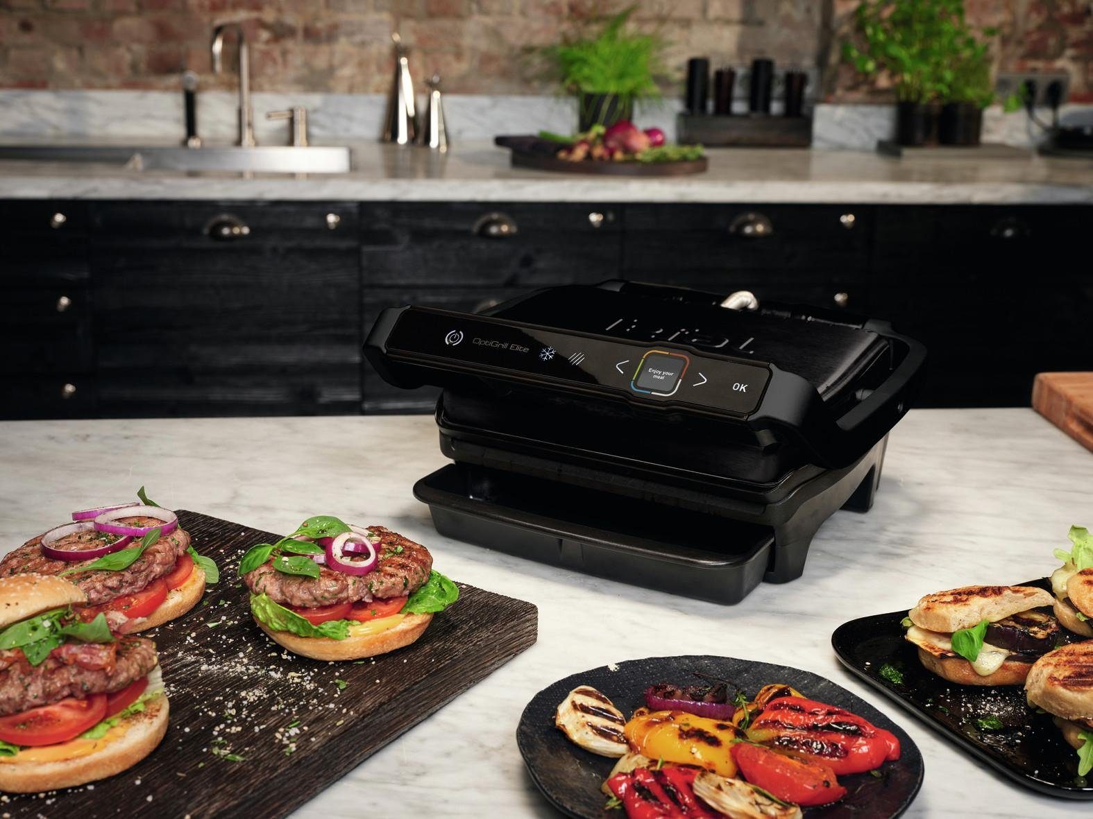 Tefal Kontaktgrill GC7508 2000 W, 600 Grillfläche: Elite, cm², antihaftbeschichtet Optigrill