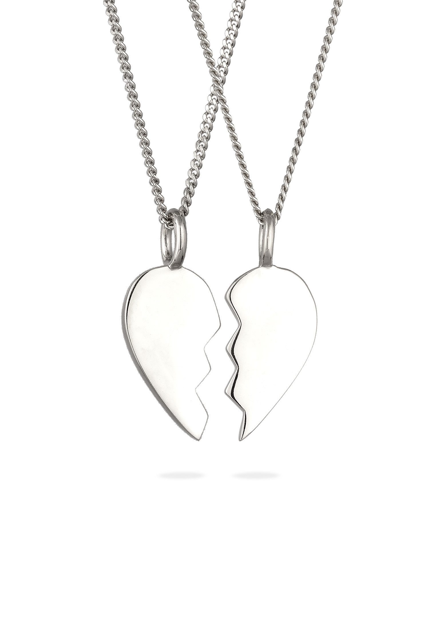 Schmuckset Set mit geteilten Herz 925 Sterling Silber