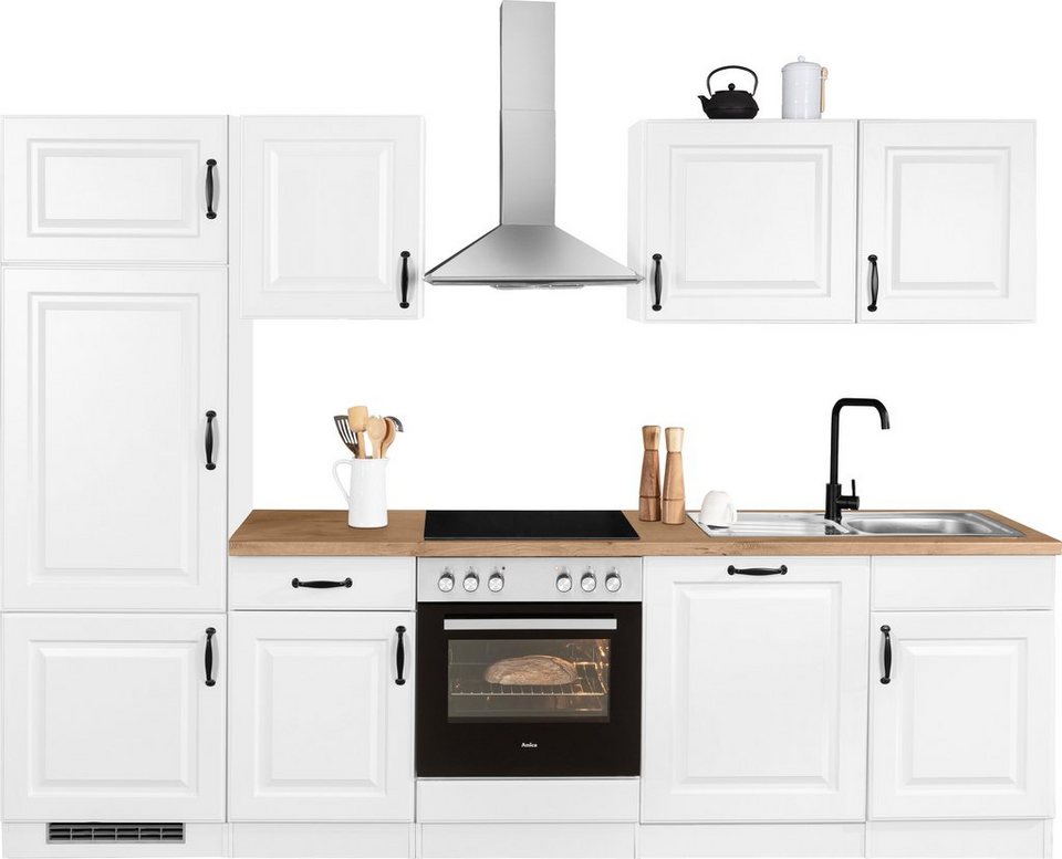 wiho Küchen Küchenzeile Erla, mit E-Geräten, Breite 280 cm, Beliebig um  weitere Schränke erweiterbar, z. B. auch über Eck