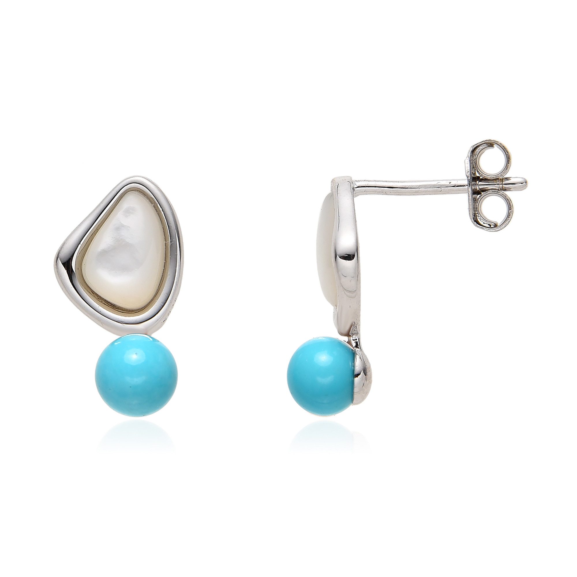 Cavill Ohrring-Set Cavill 925 Silber Ohrstecker mit 1,4 ct Türkis & Perlmut günstig online kaufen
