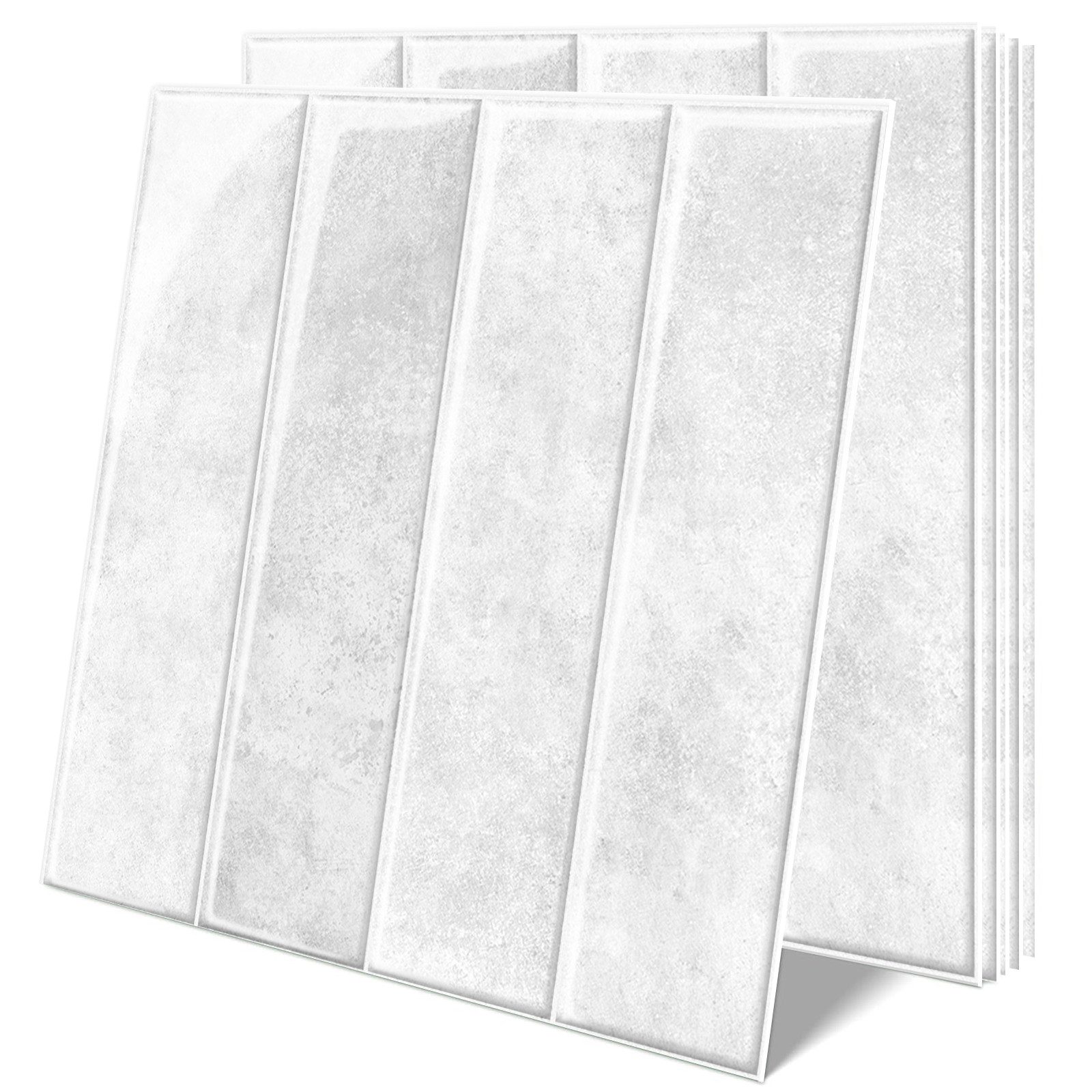 Bundviel Fliesenaufkleber 3D Wandpaneel Selbstklebend Fliesenaufkleber Küchenrückwand, 10 Stk., BxL: 30,5x30,5 cm, 0,9 qm, Wasserdicht