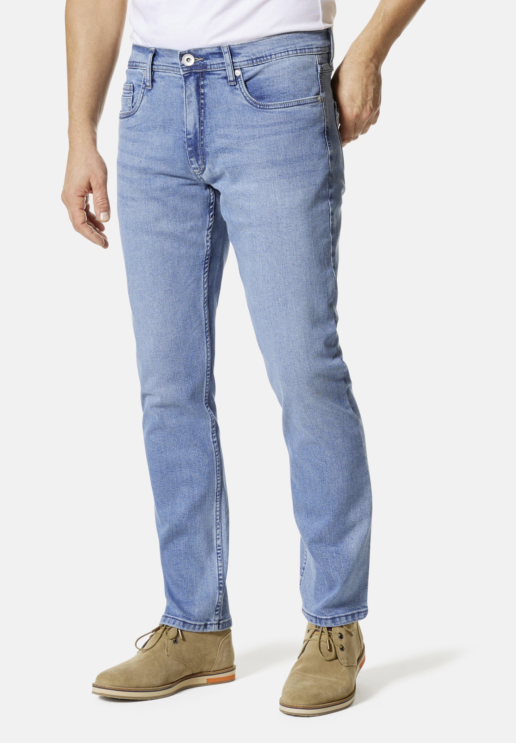Stooker Men 5-Pocket-Jeans Glendale Denim used Slim Straight Fit skyblue