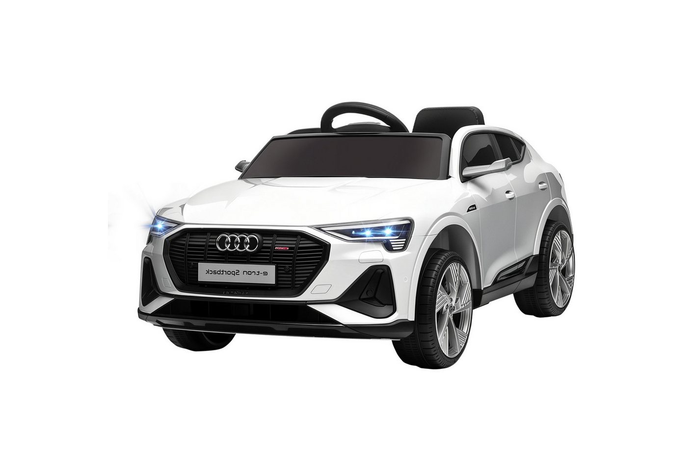 HOMCOM Elektro-Kinderauto 12V Audi E-tron mit Fernbedienung, Musikfunktion, Belastbarkeit 25 kg, (1-tlg), für Außenbereich, Weiß