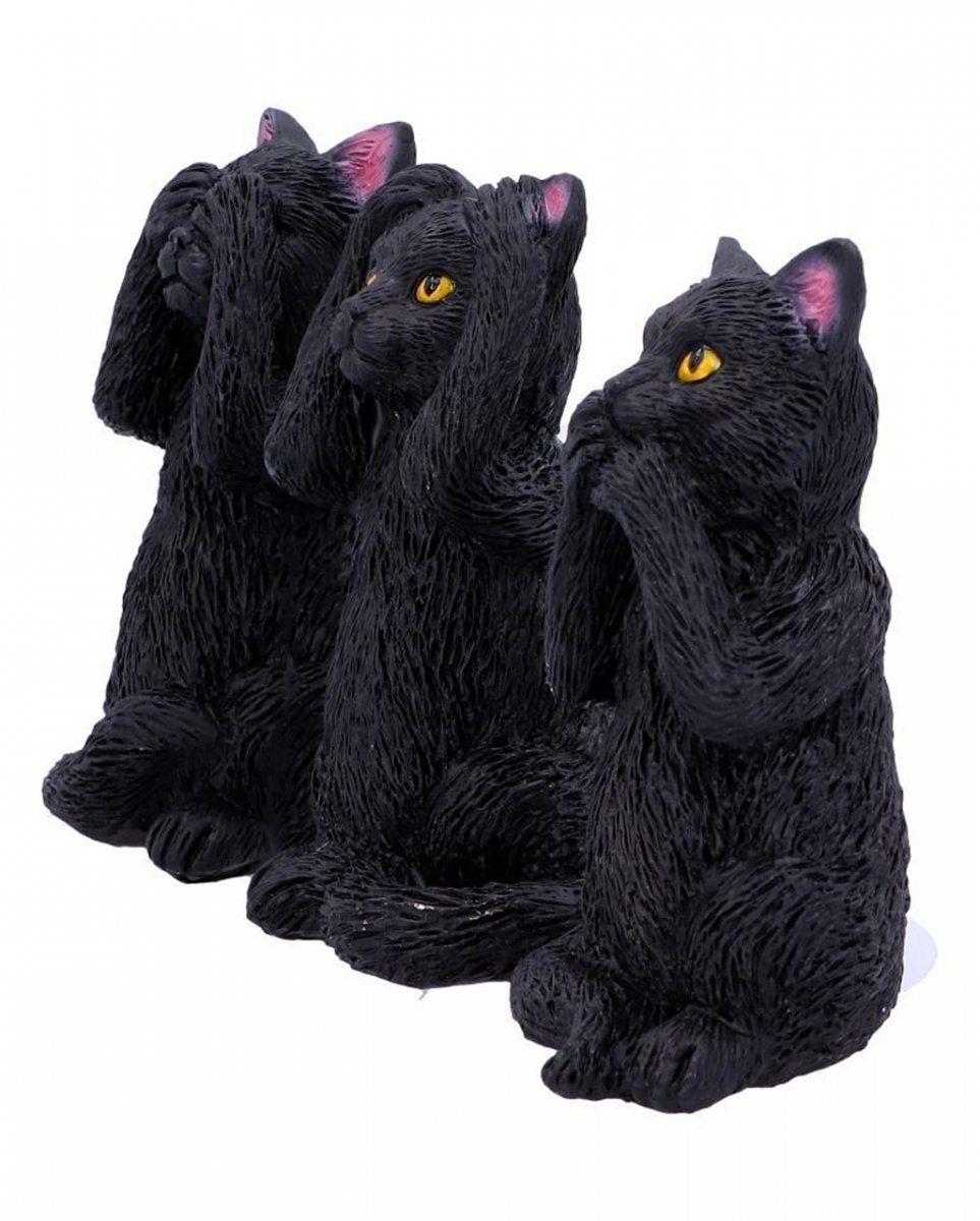 Horror-Shop Dekofigur Drei Dekofiguren als Schwarze Katzen Weise