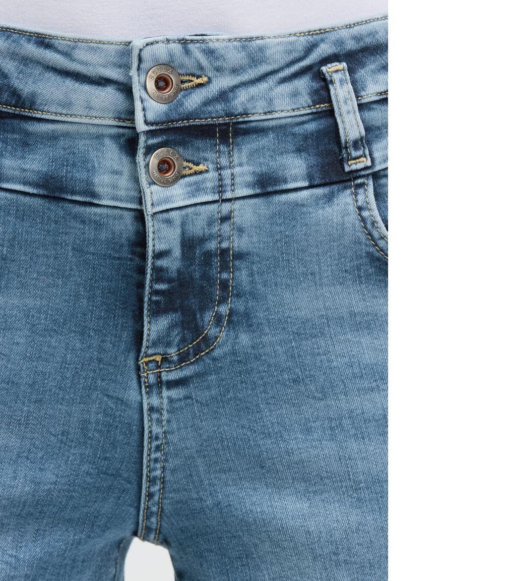 SOCCX Bootcut-Jeans Damen Jeans LO:LE Regular Fit mit Stretch-Anteil