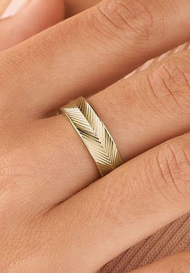 Fossil Fingerring Schmuck Geschenk Edelstahl Ring SADIE